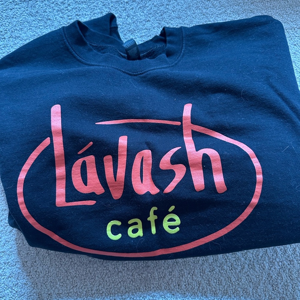 Black Logo Sweatshirt with Pink and Lime Accent